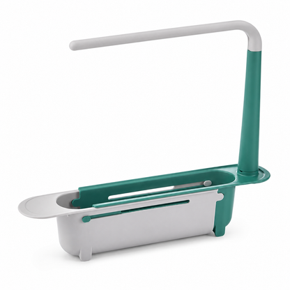 ⏳Limited-time 76% off💥Careluxpro 2-in-1 Sink Organizer Rack – Expandable Sponge Holder & Kitchen Towel Drying Bar
