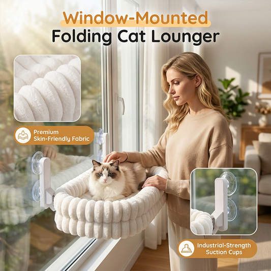 🐱 50% RABATT!☁️ Katzennetz-Hängematte – Saugnäpfe, Plüsch & doppelseitig ✨