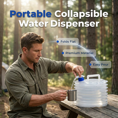 📢📢50% OFF !! ⏰Collapsible Food-Grade LDPE 4 Water Container with Spigot | Adjustable-Flow Tap,Fold-Flat Storage🧪