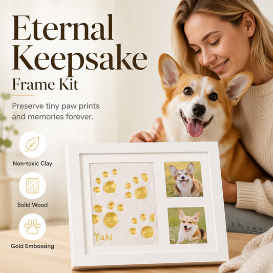 🐾 JETZT 50 % RABATT! 🖼️ DIY-Erinnerungsset für Pfotenabdrücke von Haustieren – bewahre eine geliebte Erinnerung für immer mit Holzrahmen und Ton 🐱