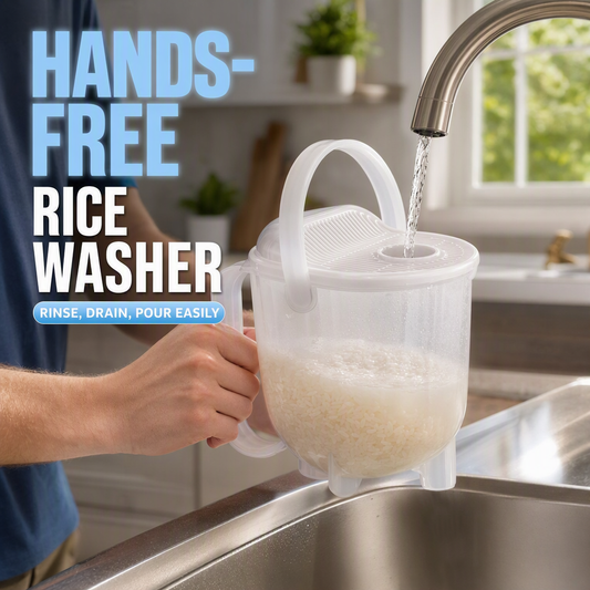 🍚 50 % RABATT ✨ 2-in-1-Reiswascher mit Sieb – praktisches Sieb für Reis, Getreide und kleine Lebensmittel💧