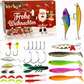 Weihnachts-Adventskalender-Blindbox-Set für Fischköder mit Minnow, Popper und Spoons