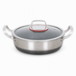 🍳Thickened Stainless Steel Nonstick Stir Fry Pan with Lid – Flat Bottom Cooking Wok with Dual Handles, Tri-Ply Thermal Core, Laser-Etched Scratch-Resistant Surface & Even Heat Distribution