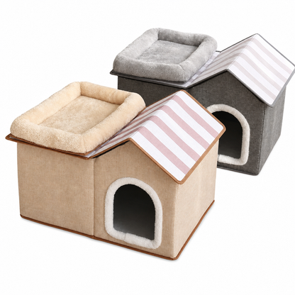 📢📢50 % RABATT !! ⏰Zusammenklappbares Katzenbett – warmes Winterquartier für Haustiere, Katzenhäuschen für alle Jahreszeiten