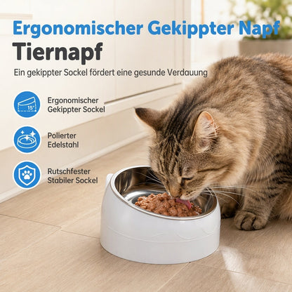 🐱 50 % RABATT 🥣 Edelstahl Haustierschale in Cartoon-Katzenform, 2-in-1 Futter- und Wasserschale, rostfrei für Katzen und kleine Hunde ✨