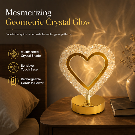 💎 JETZT 50 % RABATT! ✨ Geometrisches Kristall-Nachtlicht – Touch-Bedienung, 3 Farben & über USB aufladbar für eine gemütliche Beleuchtung im Schlafzimmer 🌙