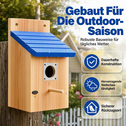🔥50 % Rabatt🔥Wetterbeständiges Vogelhaus aus Holz für den Außenbereich