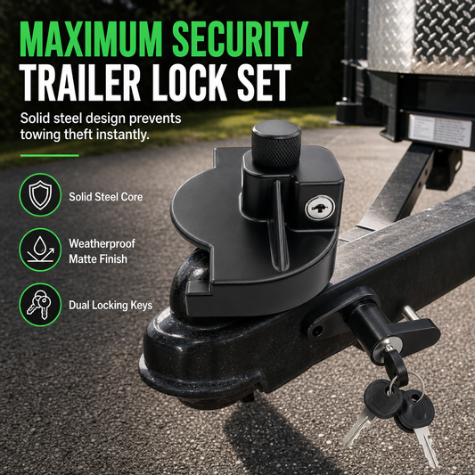 📢📢 50% OFF! 🔒 Heavy-Duty Trailer Coupler Lock – Hardened Steel & Powder-Coated Protection for Parked Trailers